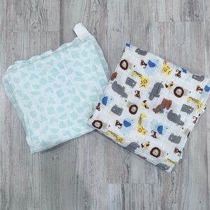 Safari and Abstract Print Baby Swaddle set of 2